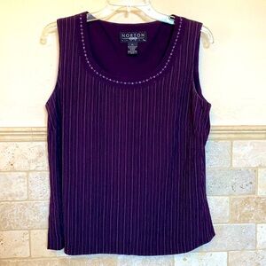 Norton Studio Eggplant color sleeveless shirt